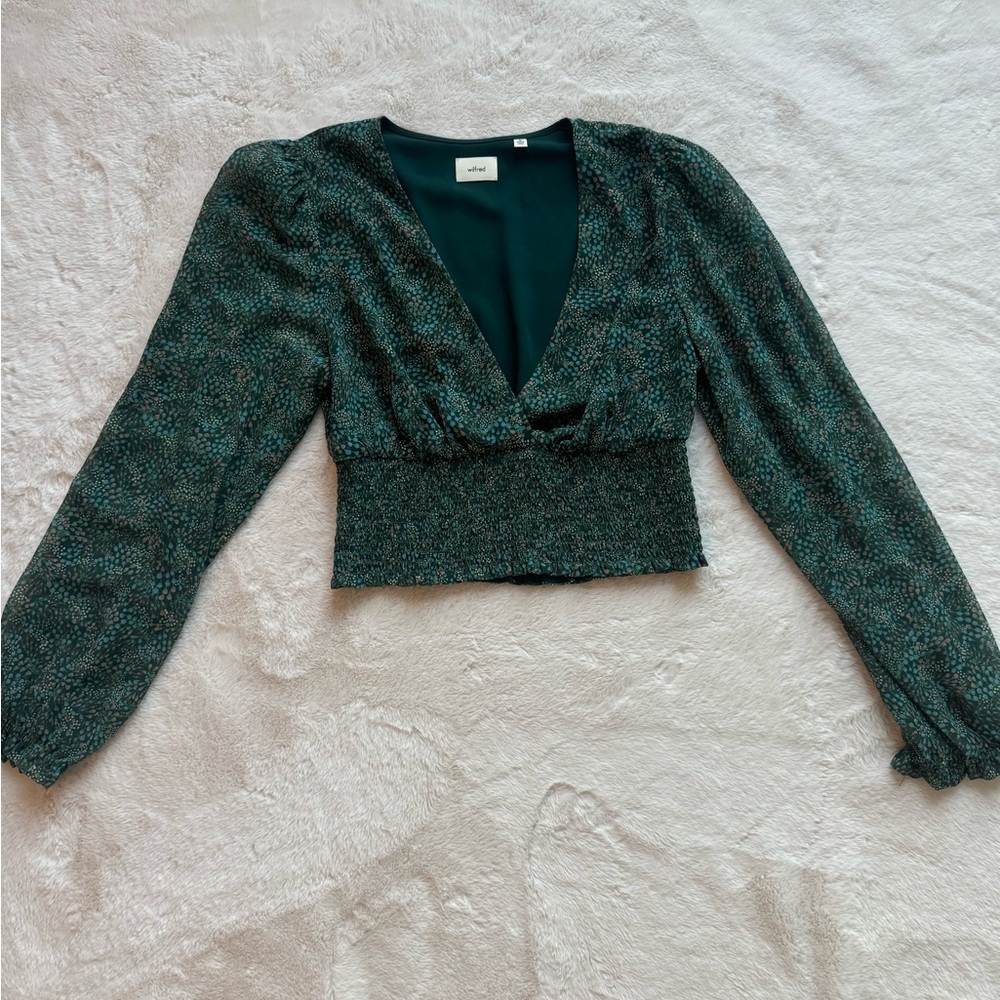 WILFRED Green Patterned Women's Top